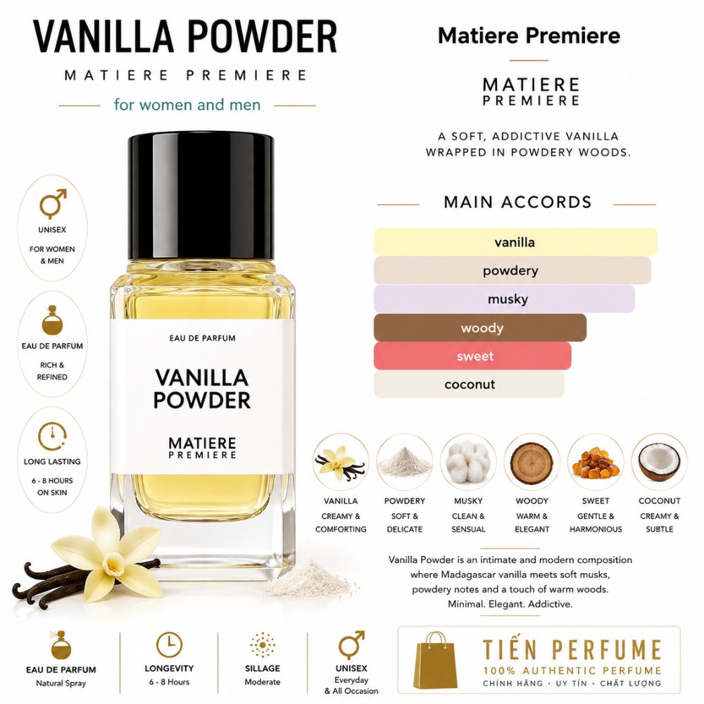Matiere Premiere Vanilla Powder EDP 27 Mùi hương Nước hoa Matiere Premiere Vanilla Powder EDP _ Tiến Perfume