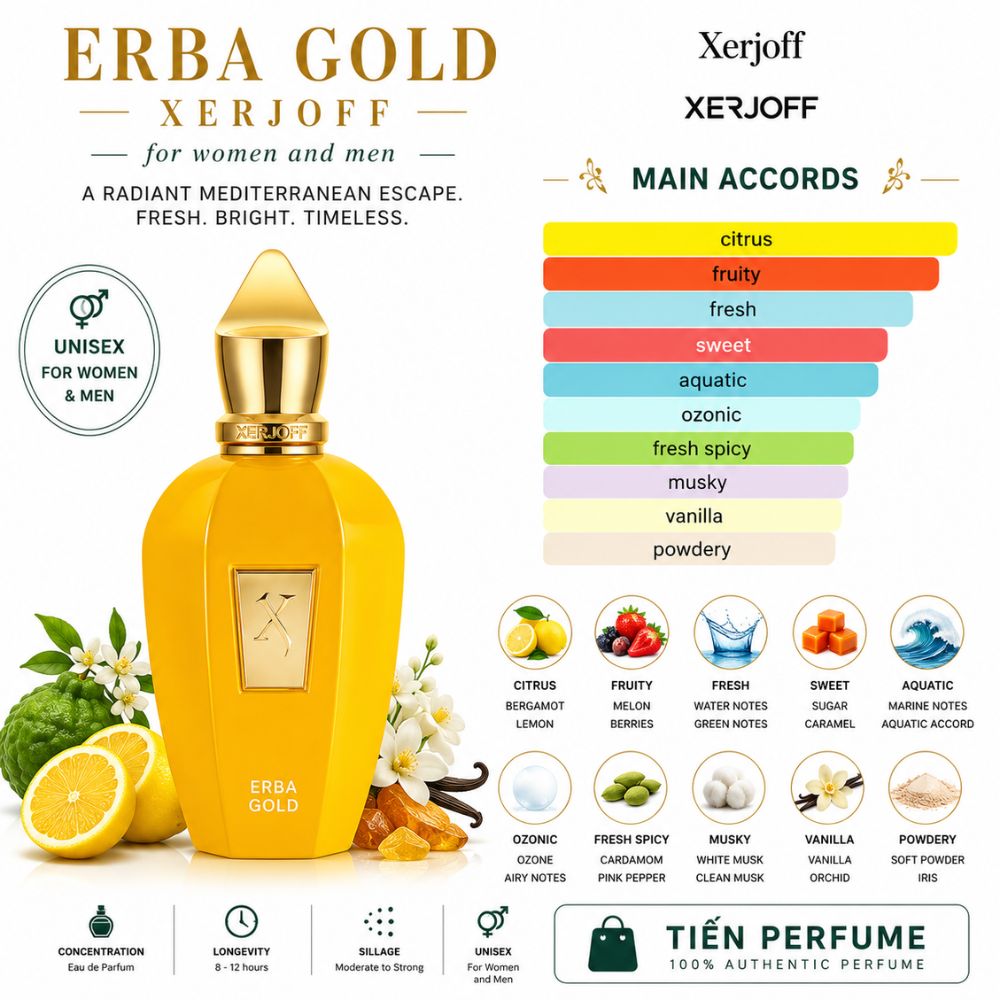 Xerjoff Erba Gold 26 Mùi hương Nước hoa Xerjoff Erba Gold EDP _ Tiến Perfume