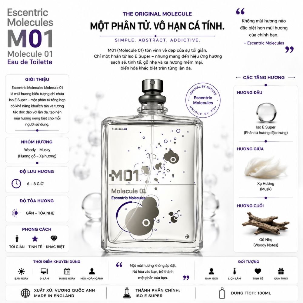 Escentric Molecules M01 9 Thông tin Escentric Molecules M01 _ Tiến Perfume