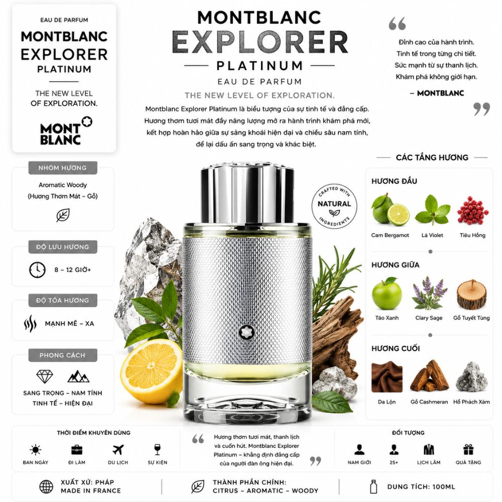 Montblanc Explorer Platinum EDP 21 Thông tin Montblanc Explorer Platinum EDP _ Tiến Perfume