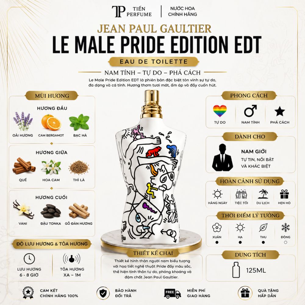 Jean Paul Gaultier Le Male Pride Edition 17 Thông tin Nước hoa Jean Paul Gaultier Le Male Pride Edition EDT 125ml _ Tiến Perfume