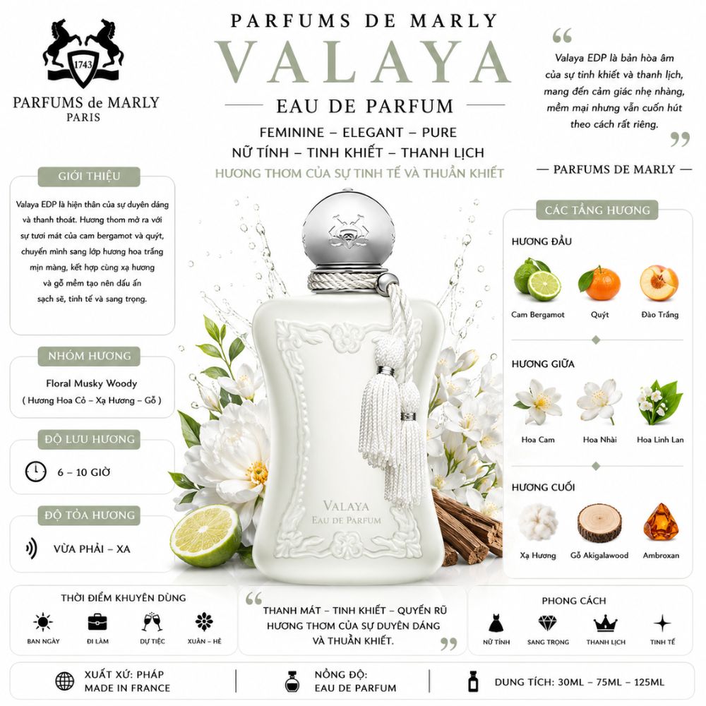 Parfums De Marly Valaya EDP 17 Thông tin Parfums De Marly Valaya EDP _ Tiến Perfume