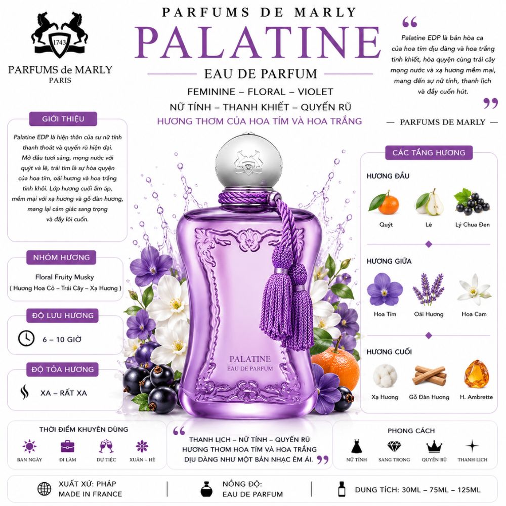Parfums de Marly Palatine EDP 17 Thông tin Parfums de Marly Palatine EDP _ Tiến Perfume