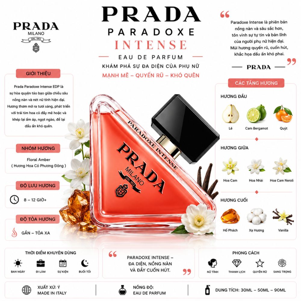 Prada Paradoxe Intense 21 Thông tin Prada Paradoxe Intense EDP _ Tiến Perfume