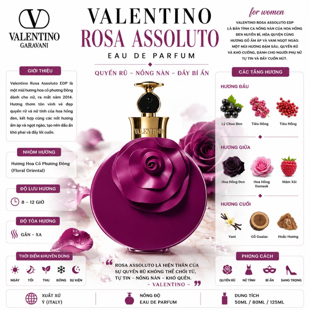 Valentino Rosa Assoluto EDP 17 Thông tin Valentino Rosa Assoluto EDP _ Tiến Perfume