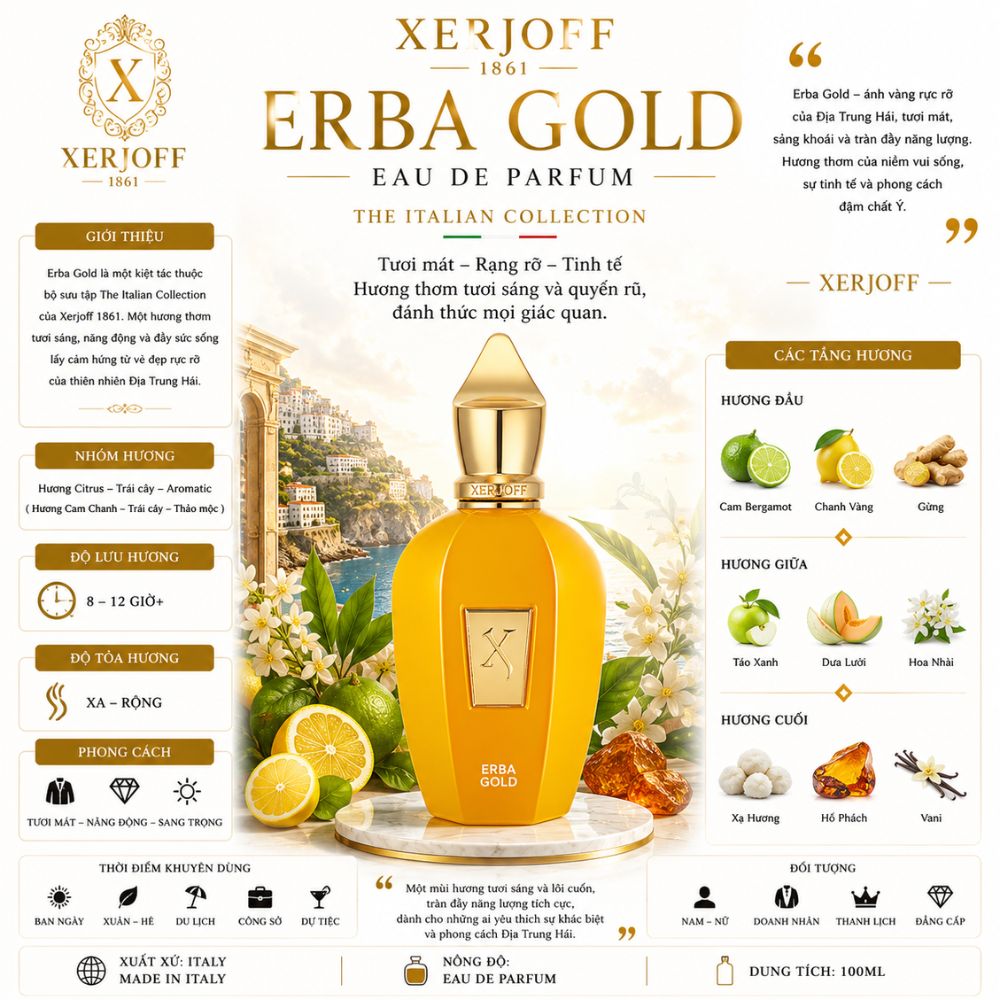 Xerjoff Erba Gold 19 Thông tin Xerjoff Erba Gold EDP _ Tiến Perfume