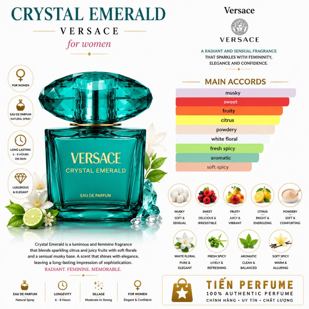 Versace Crystal Emerald EDP 29 Mùi hương Nước hoa Versace Crystal Emerald EDP