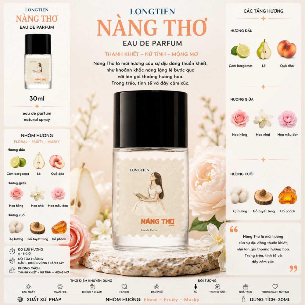 LONGTIEN Nàng Thơ EDP 50ml 17 Thông tin LONGTIEN Nàng Thơ _ Tiến Perfume