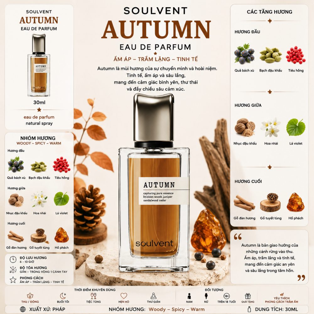SOULVENT Autumn 30ml 1 Thông tin SOULVENT Autumn _ Tiến Perfume