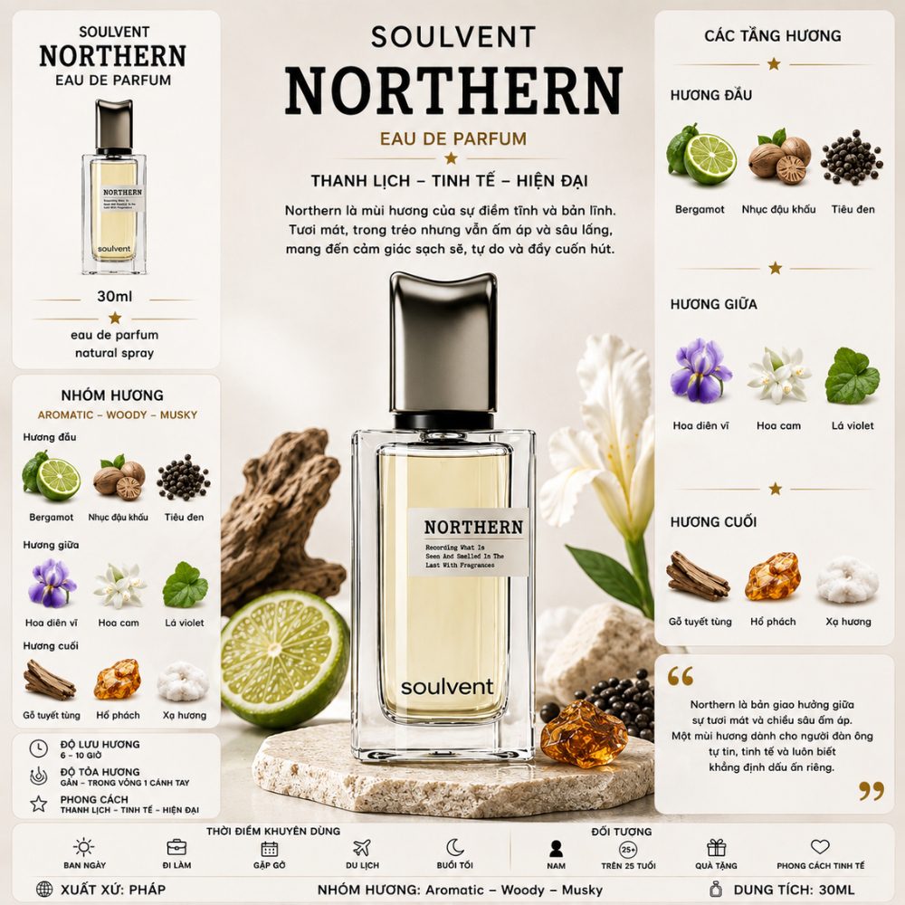 SOULVENT Northern 30ml 1 Thông tin SOULVENT Northern _ Tiến Perfume