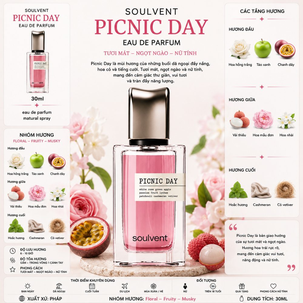 SOULVENT Picnic Day 30ml 1 Thông tin SOULVENT Picnic Day _ Tiến Perfume