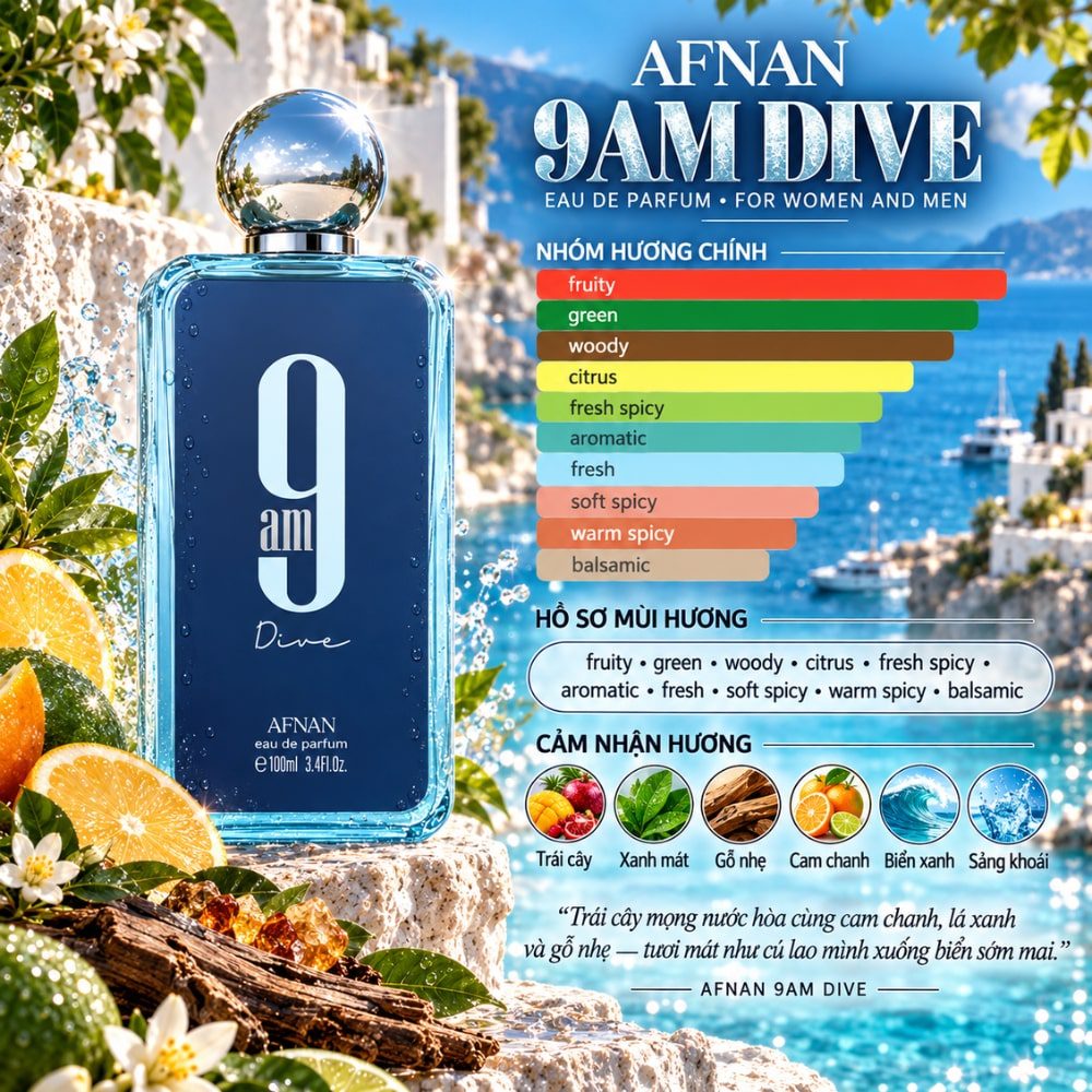 Afnan 9AM Dive EDP 8 Mùi hương Nước hoa Afnan 9AM Dive EDP _ Tiến Perfume