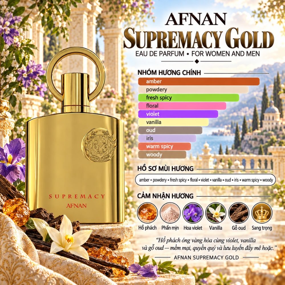 Afnan Supremacy Gold EDP 8 Mùi hương Nước hoa Afnan Supremacy Gold EDP _ Tiến Perfume