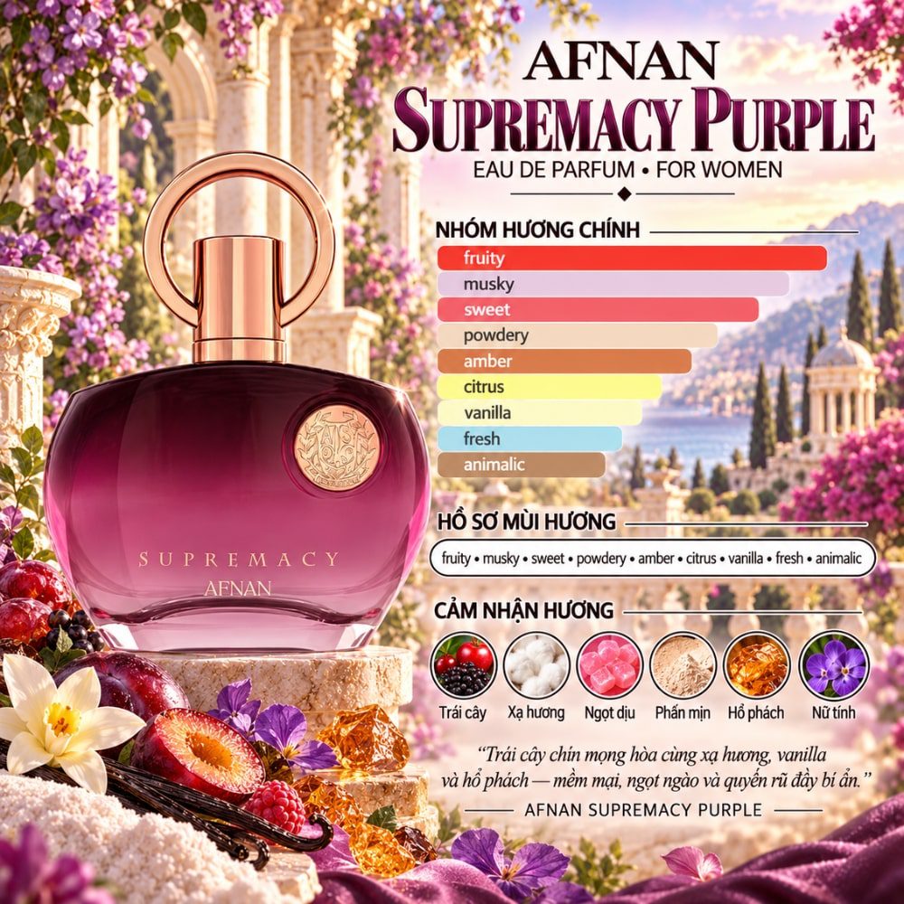 Afnan Supremacy Purple EDP 8 Mùi hương Nước hoa Afnan Supremacy Purple EDP _ Tiến Perfume
