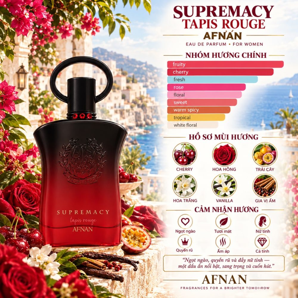 Afnan Supremacy Tapis Rouge EDP 8 Mùi hương Nước hoa Afnan Supremacy Tapis Rouge EDP _ Tiến Perfume
