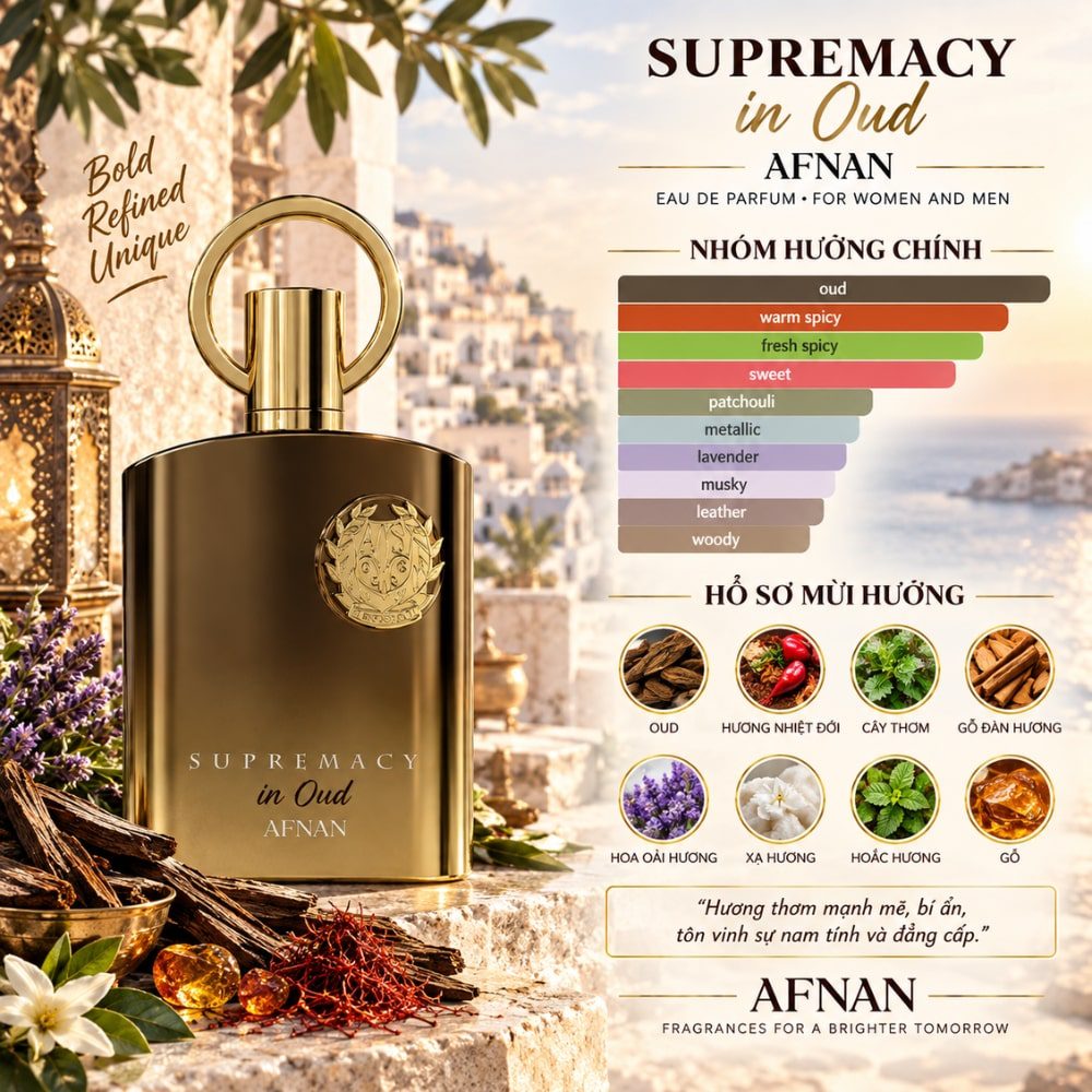 Afnan Supremacy in Oud Extrait De Parfum 8 Mùi hương Nước hoa Afnan Supremacy in Oud Extrait De Parfum _ Tiến Perfume