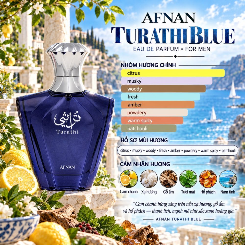 Afnan Turathi Blue EDP 6 Mùi hương Nước hoa Afnan Turathi Blue EDP _ Tiến Perfume