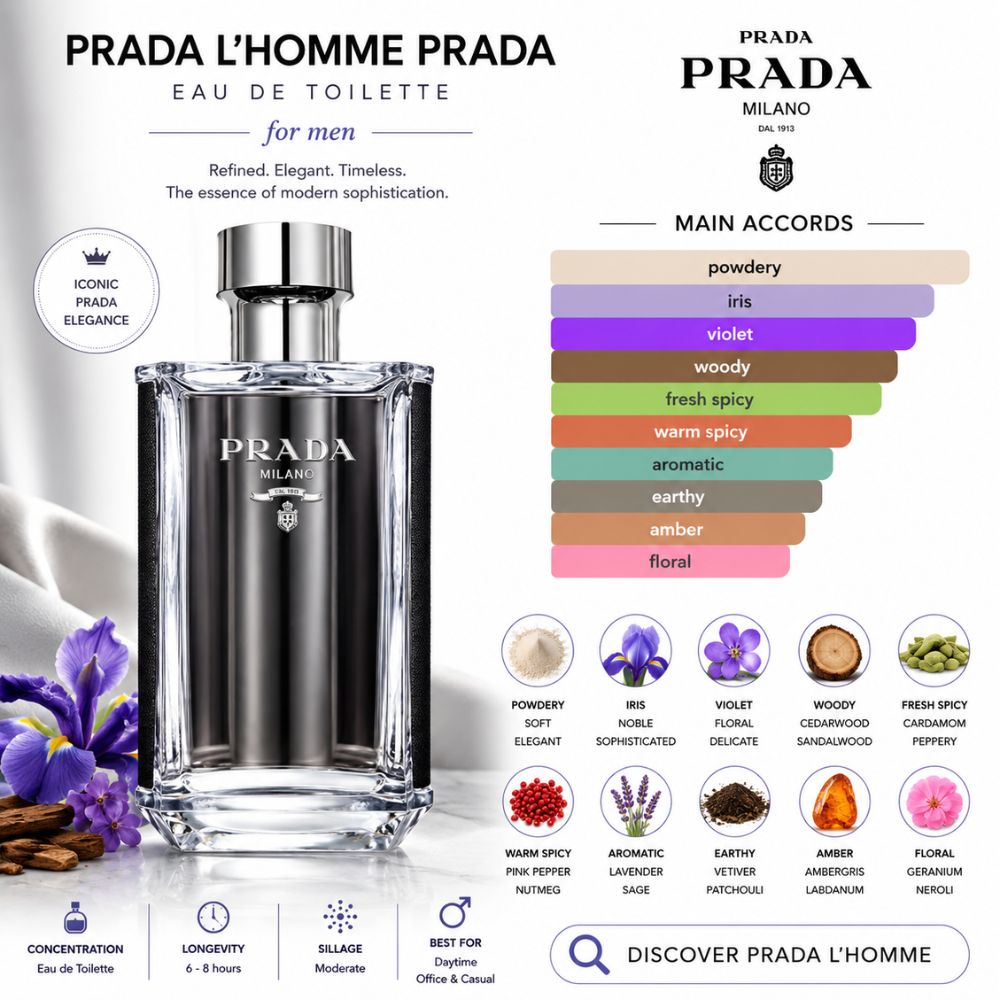 Prada L'Homme EDT 23 Mùi hương Nước hoa Prada L'Homme EDT _ Tiến Perfume