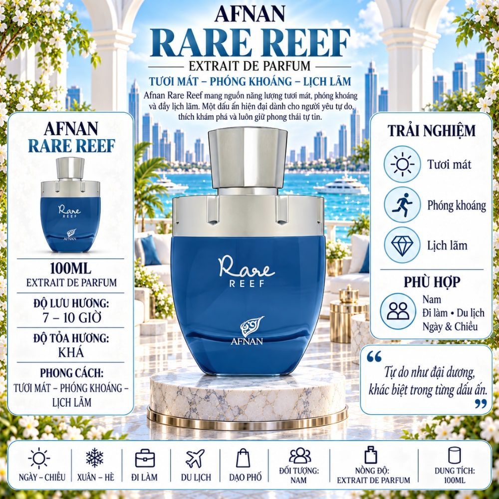 Afnan Rare Reef Extrait De Parfum 1 Thông tin Afnan Rare Reef Extrait De Parfum _ Tiến Perfume