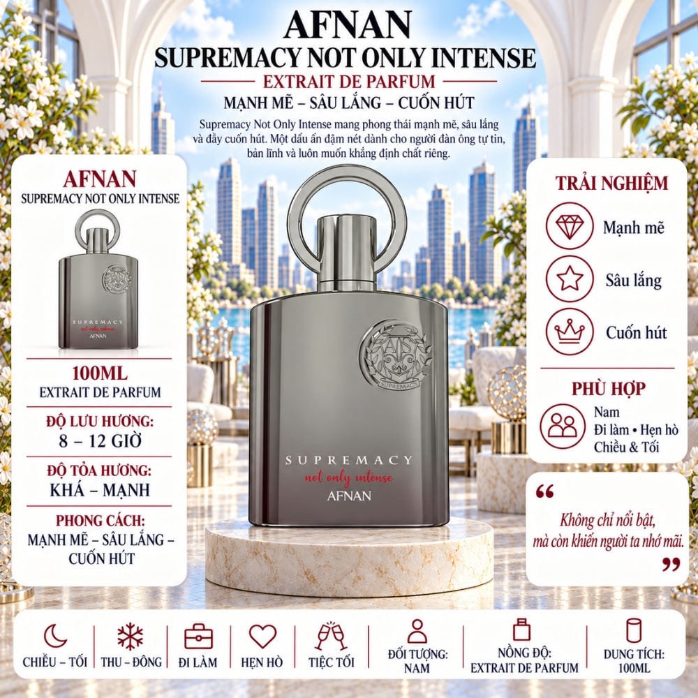Afnan Supremacy Not Only Intense 1 Thông tin Afnan Supremacy Not Only Intense _ Tiến Perfume