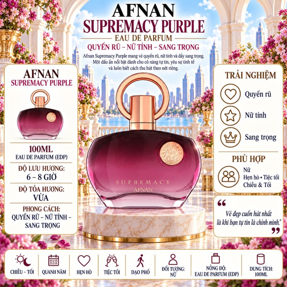 Afnan Supremacy Purple EDP 1 Thông tin Afnan Supremacy Purple EDP _ Tiến Perfume