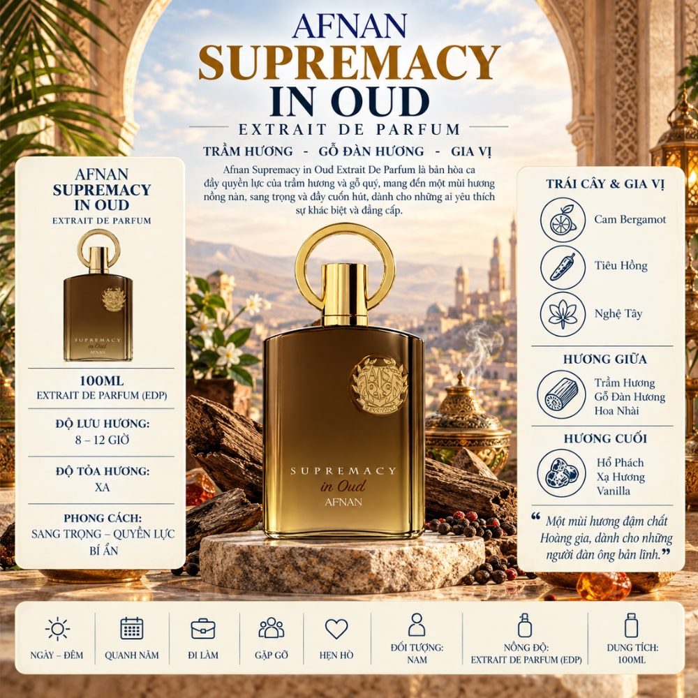 Afnan Supremacy in Oud Extrait De Parfum 1 Thông tin Afnan Supremacy in Oud Extrait De Parfum _ Tiến Perfume