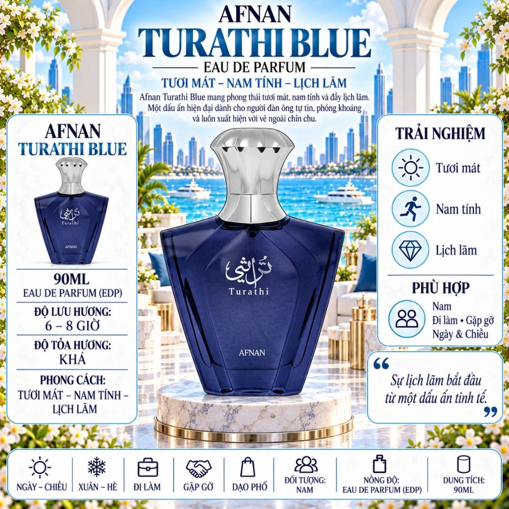 Afnan Turathi Blue EDP 1 Thông tin Afnan Turathi Blue EDP _ Tiến Perfume