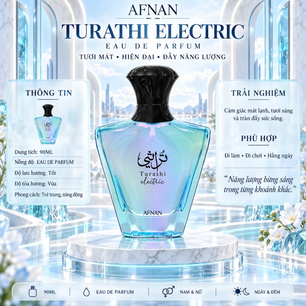 Afnan Turathi Electric EDP 1 Thông tin Afnan Turathi Electric EDP _ Tiến Perfume