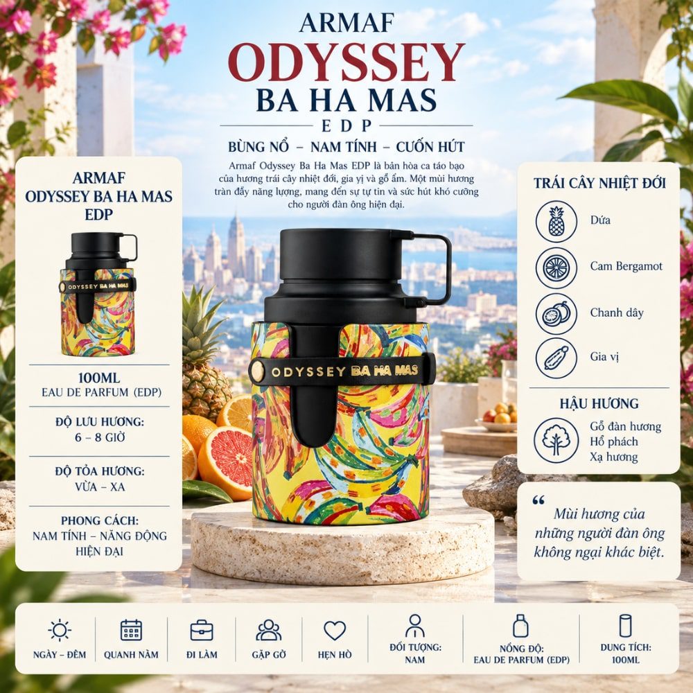 Armaf Odyssey Bahamas 17 Thông tin Armaf Odyssey Ba Ha Mas EDP _ Tiến Perfume